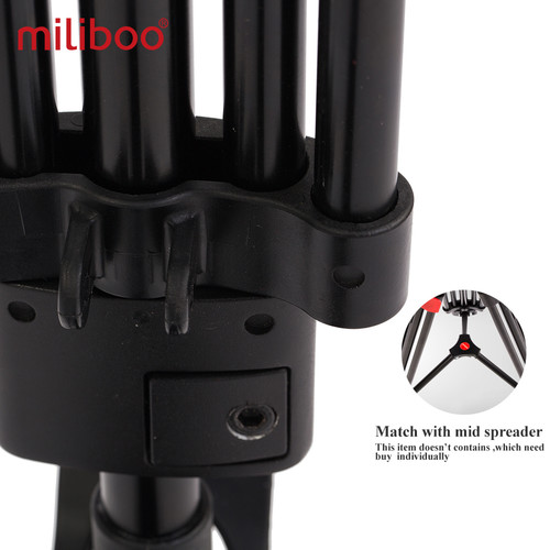 MTT609A  חצובת וידאו מקצועית כוללת ספרדר תחתון וראש שמן  תוצרת מיליבו    